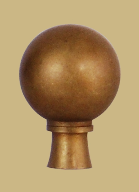 Small Burnished Brass Ball with Riser – The Lamp Shade