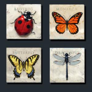 Ladybug, Monarch, Butterfly, Dragonfly